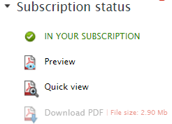 Subscription Status Screen